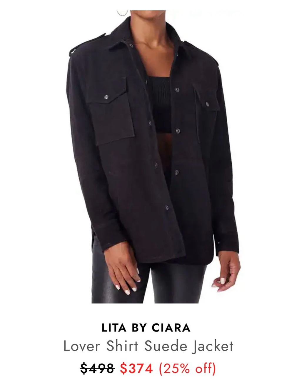 LITA BY CIARA Black Utility Shacket